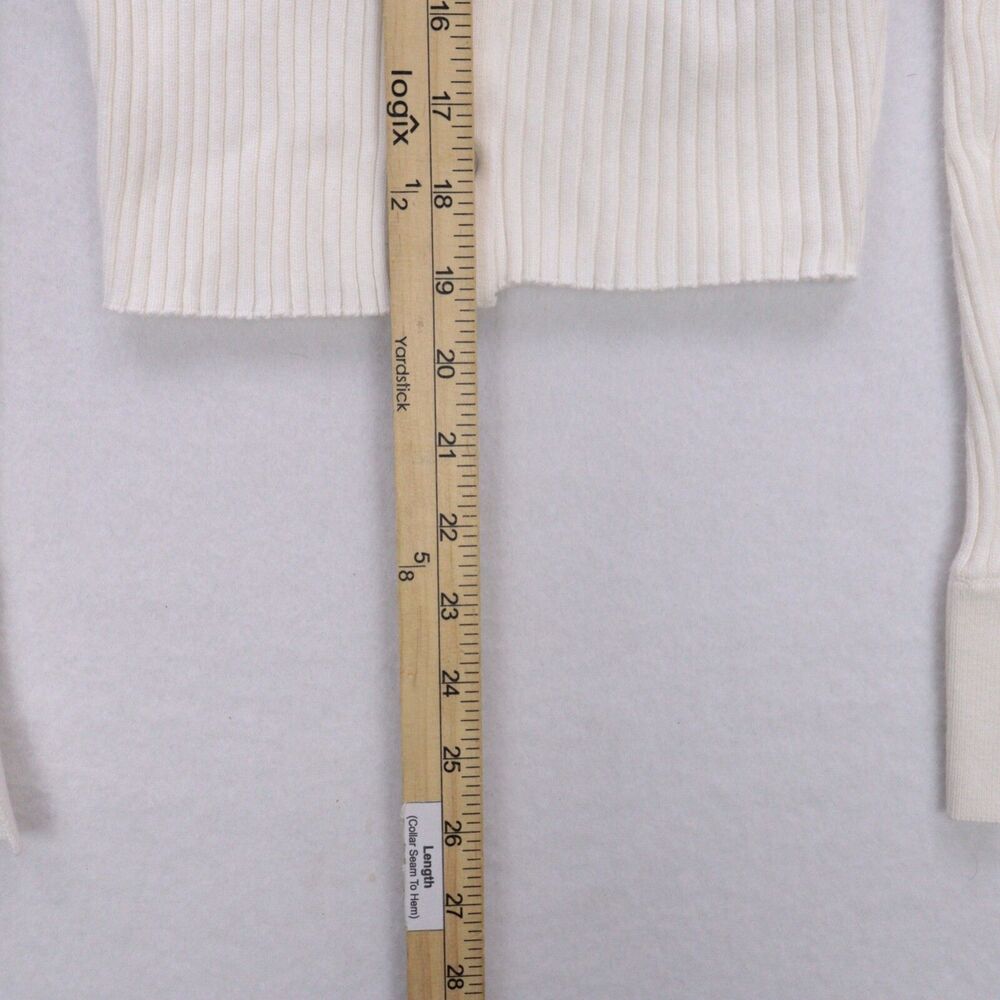 Abercrombie & Fitch Sweater Cardigan White Sz Small Collared Bella Swan Preppy - Picture 5 of 7